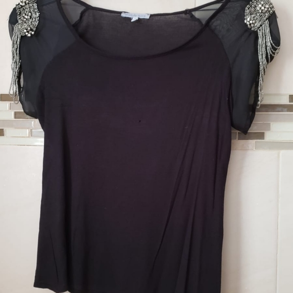 🪩Charlotte Russe🌠 sheer cotton embellished top - Picture 2 of 4